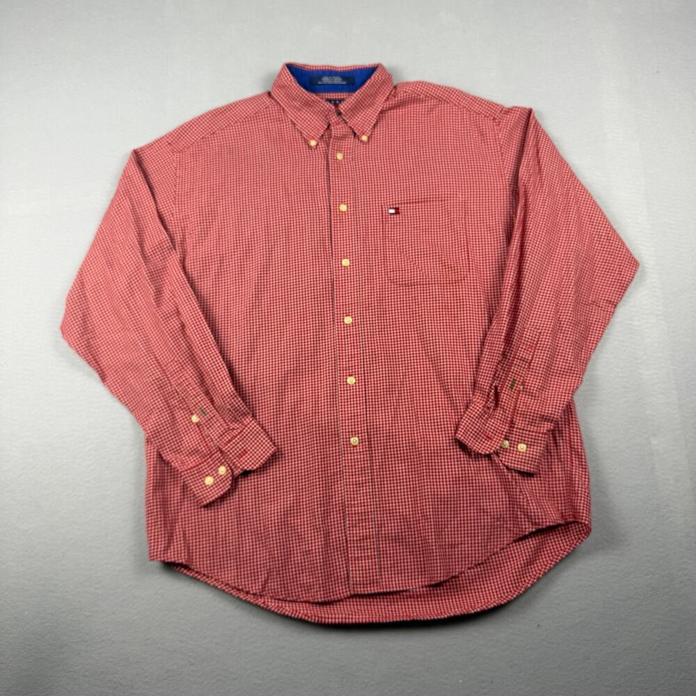 Tommy Hilfiger Red Gingham Button Down Shirt L